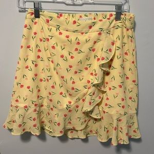 floral ruffled skirt